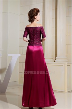 A-Line Half Elbow Length Off-the-Shoulder Mother of the Bride Dresses 2040045
