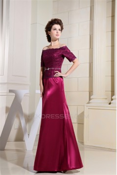 A-Line Half Elbow Length Off-the-Shoulder Mother of the Bride Dresses 2040045