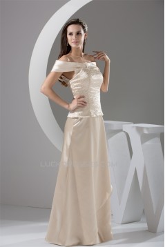 Off-the-Shoulder Sleeveless Floor-Length Mother of the Bride Dresses 2040055