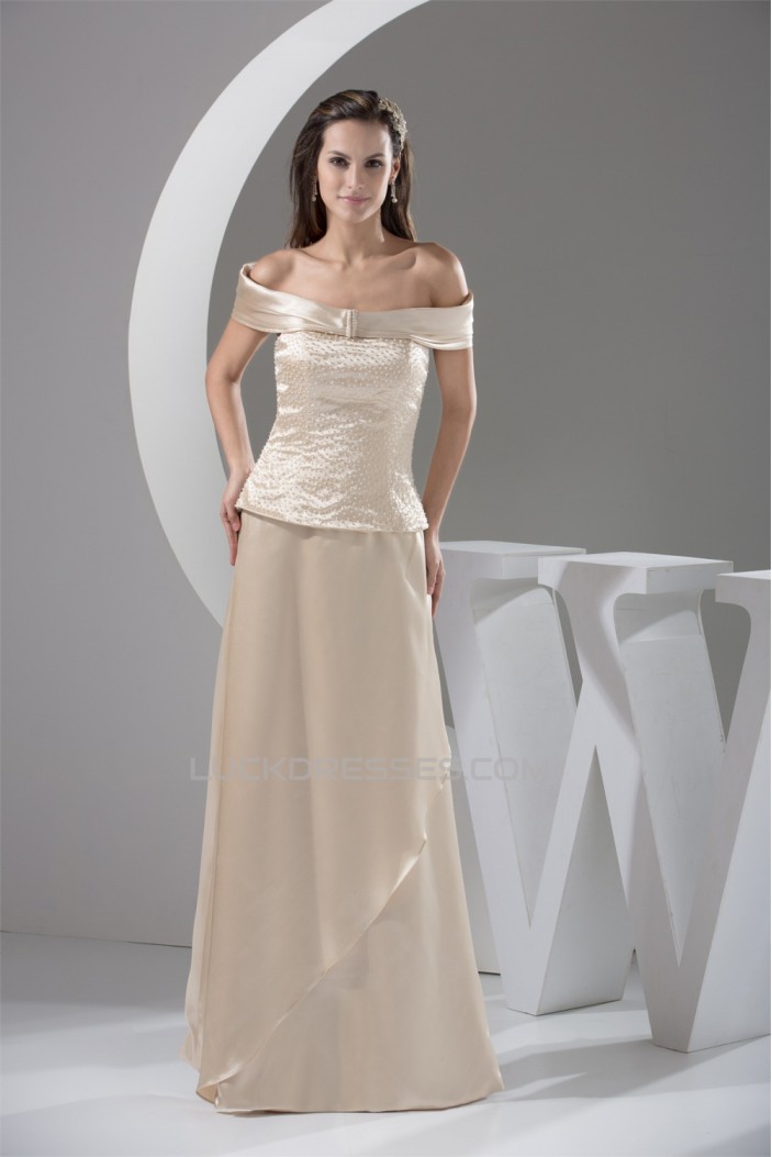 Off-the-Shoulder Sleeveless Floor-Length Mother of the Bride Dresses 2040055