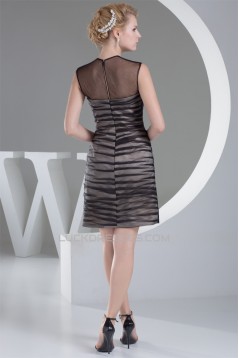 Sheath/Column Scoop Satin Organza Fine Netting Mother of the Bride Dresses 2040068