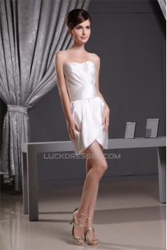 Silk like Satin Asymmetrical Soft Sweetheart Mother of the Bride Dresses with A Jacket 2040084