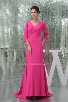 Sheath/Column Ruffles 3/4 Sleeve Mother of the Bride Dresses 2040086
