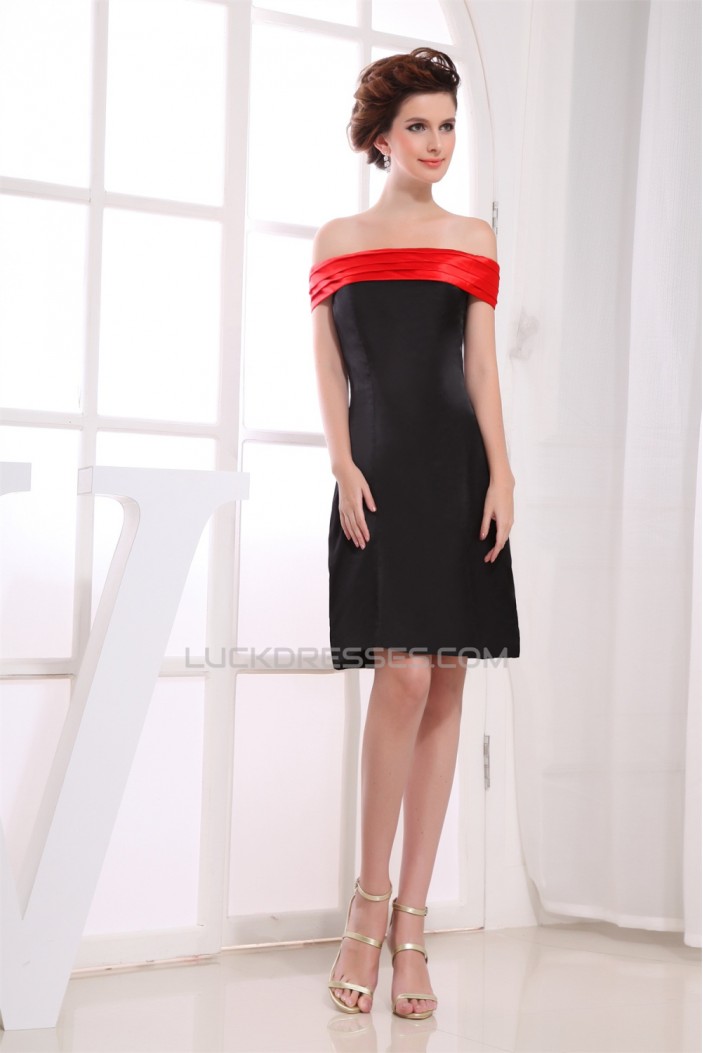 A-Line Sleeveless Off-the-Shoulder Elastic Woven Satin Mother of the Bride Dresses 2040090