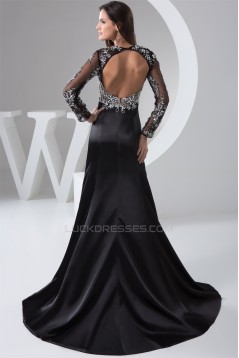 A-Line Beading Elastic Woven Satin Tulle Mother of the Bride Dresses 2040110