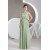 A-Line Chiffon Scoop Floor-Length Draped Mother of the Bride Dresses 2040117