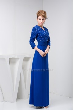 Sheath/Column Chiffon Floor-Length Beading Mother of the Bride Dresses 2040119
