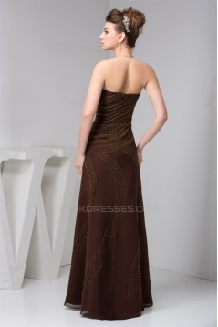 A-Line Strapless Long Chiffon Sleeveless Evening Mother of the Bride Dresses 2040122