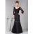Mermaid/Trumpet Floor-Length Cowl Taffeta Fine Netting Long Black Mother of the Bride Dresses 2040125