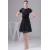 A-Line Handmade Flowers Knee-Length Scoop Short Black Mother of the Bride Dresses 2040131