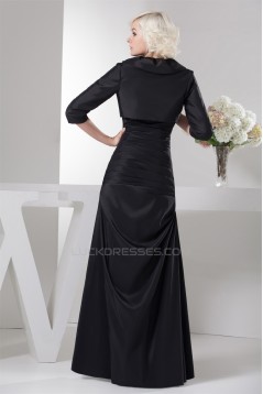 A-Line Strapless Ruffles Floor-Length Mother of the Bride Dresses with A 3/4 Sleeves Jacket 2040142