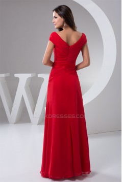 A-Line Off-the-Shoulder Beading Floor-Length Chiffon Mother of the Bride Dresses 2040145