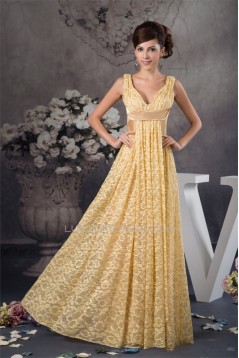 Sleeveless Floor-Length V-Neck Lace Mother of the Bride Dresses 2040155