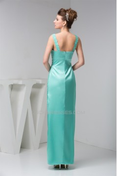 Spaghetti Straps Ruched Floor-Length Silk like Satin Mother of the Bride Dresses 2040157
