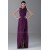 Asymmetrical Sheath/Column Long Chiffon Grape Mother of the Bride Dresses 2040166