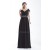 Sheath/Column V-Neck Long Black Chiffon Beading Mother of the Bride Dresses 2040172