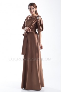 Sheath/Column Floor-Length Bateau Half Elbow Length Mother of the Bride Dresses 2040184