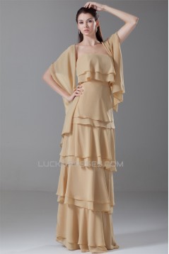 Sheath/Column Strapless Chiffon Mother of the Bride Dresses with A Wrap 2040200