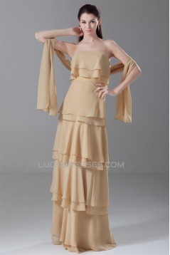 Sheath/Column Strapless Chiffon Mother of the Bride Dresses with A Wrap 2040200