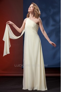 A-Line One-Shoulder Long Chiffon Mother of the Bride Dresses 2040202