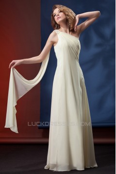 A-Line One-Shoulder Long Chiffon Mother of the Bride Dresses 2040202