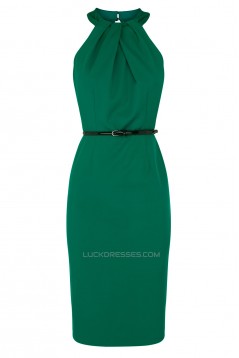 Sheath Knee-Length Short Green Mother of the Bride Dresses Without Belt 2040204