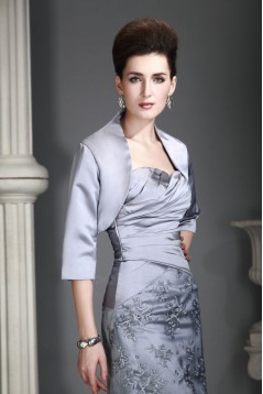 Elegant Knee-Length Silver Mother of the Bride Dresses with A Jacket 2040210