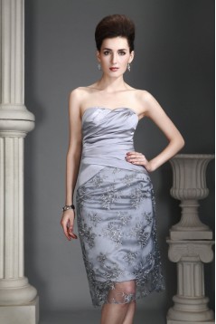 Elegant Knee-Length Silver Mother of the Bride Dresses with A Jacket 2040210