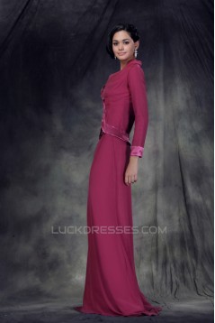 Sheath/Column Long Mother of the Bride Dresses with A Jacket 2040212