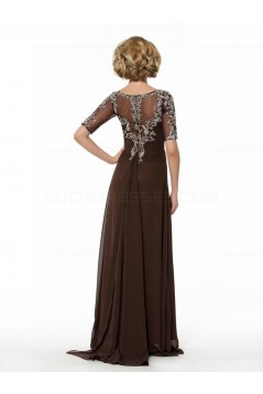 Short Sleeve Chiffon Floor Length Mother of The Bride Dresses 3040006