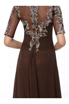 Short Sleeve Chiffon Floor Length Mother of The Bride Dresses 3040006