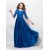 A-Line Long Blue V-Neck 3/4 Length Sleeves Lace Mother of The Bride Dresses 3040007