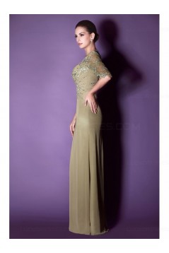 Sheath 3/4 Length Sleeves Floor Length Mother of The Bride Dresses 3040008