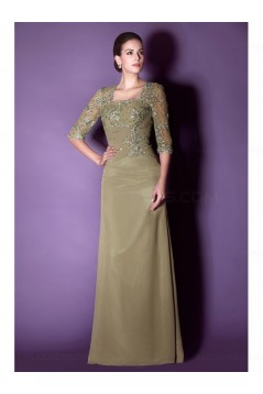 Sheath 3/4 Length Sleeves Floor Length Mother of The Bride Dresses 3040008