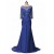 Mermaid Half Sleeves Long Blue Mother of The Bride Dresses 3040012