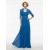 Long Blue Chiffon Mother of The Bride Dresses with A Jacket 3040015