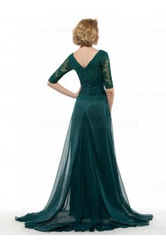 Half Sleeves Lace Chiffon Long Mother of The Bride Dresses 3040018