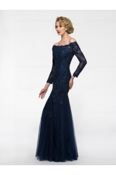 Long Sleeves Mermaid Off-the-Shoulder Lace Mother of The Bride Dresses 3040022