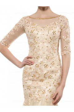 Mermaid Half Sleeves Lace Long Mother of The Bride Dresses 3040025