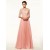 A-Line Bateau Half Sleeves Lace Chiffon Long Mother of The Bride Dresses 3040026