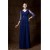 Long Blue 3/4 Length Sleeves Lace Chiffon Long Mother of The Bride Dresses 3040029