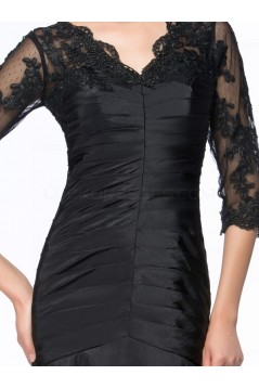 Long Black 3/4 Length Sleeves Lace Long Mother of The Bride Dresses 3040030