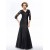 Long Black 3/4 Length Sleeves Lace Long Mother of The Bride Dresses 3040030