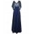 Long Blue V-Neck Lace Chiffon Long Mother of The Bride Dresses 3040037