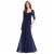 Elegant Long Blue Empire Lace Chiffon Mother of The Bride Dresses 602003