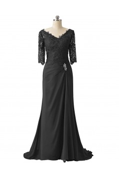 Sheath Lace Chiffon V-Neck Mother of The Bride Dresses 602010
