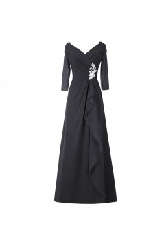 A-Line V-Neck Long Mother of The Bride Dresses 602011