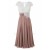 A-Line V-Neck Lace and Chiffon Tea-Length Mother of The Bride Dresses 602013
