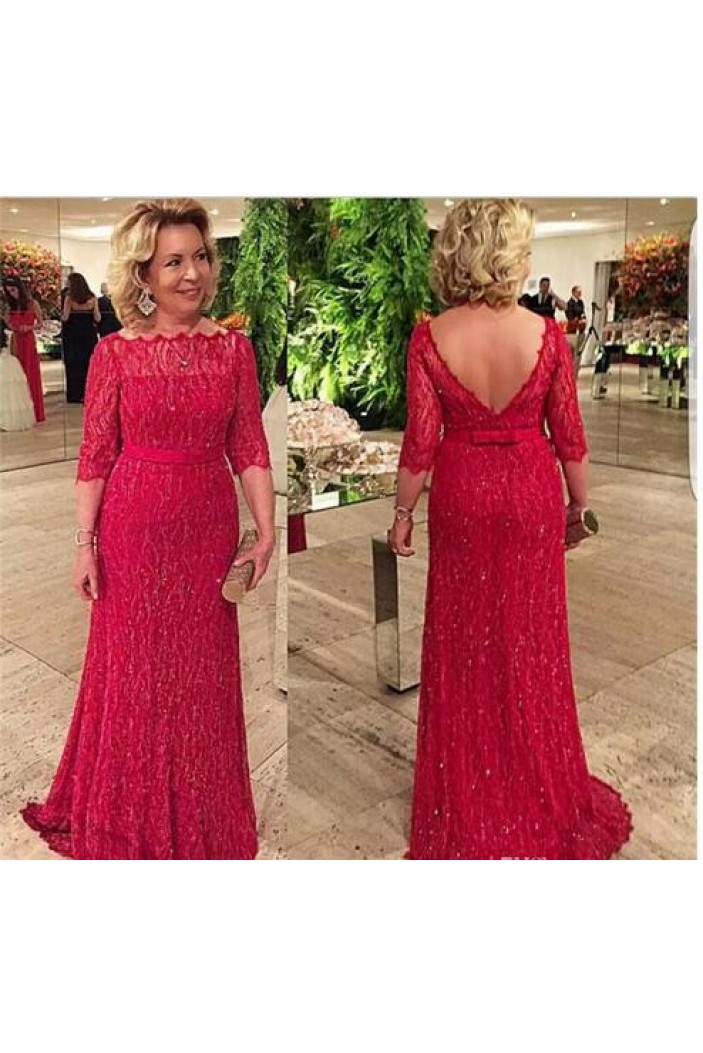 Beaded Lace Long Mother of The Bride and Groom Dresses 602044