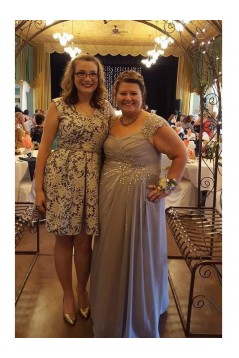 A-Line Beaded Lace Appliques Chiffon Long Mother of The Bride Dresses 602070